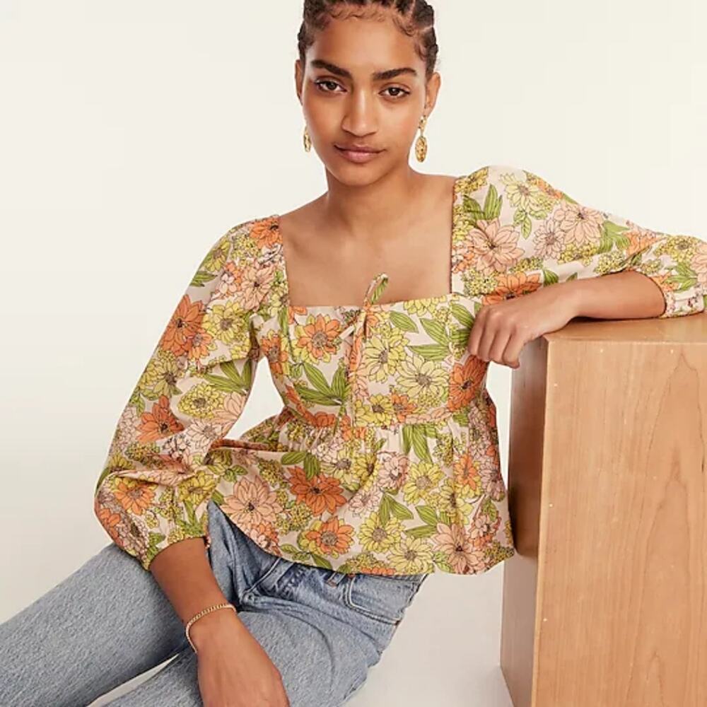 J. Crew floral blouse Size 10